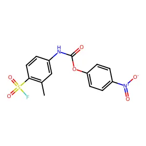 (4-nitrophenyl) N-(4-fluorosulfonyl-3-methylphenyl)carbamate structure