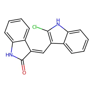 3-[(2-氯-1H-吲哚-3-基)亚甲基]-1H-吲哚-2-酮 structure