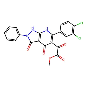 1H-Pyrazolo(3,4-b)pyridine-5-acetic acid, 6-(3,4-dichlorophenyl)-2,3-dihydro-4-hydroxy-a,3-dioxo-2-phenyl-, methyl ester structure