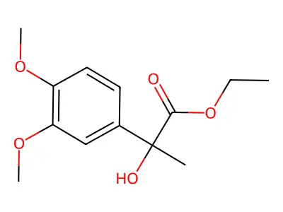 Ethyl alpha-hydroxy-3,4-dimethoxy-alpha-methylbenzeneacetate structure