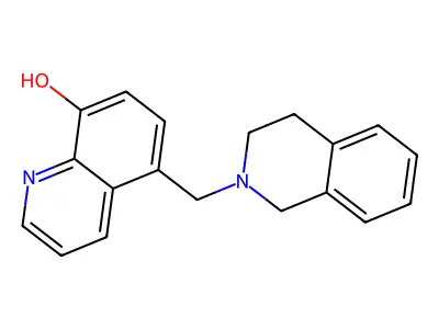5-((1,2,3,4-Tetrahydroisoquinolin-2-yl)methyl)quinolin-8-ol structure