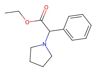 Ethyl 2-phenyl-2-(pyrrolidin-1-yl)acetate structure