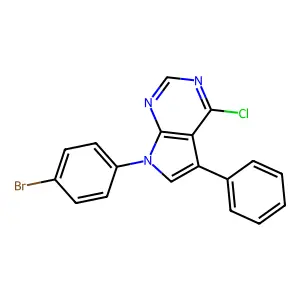 7-(4-bromophenyl)-4-chloro-5-phenyl-7H-pyrrolo[2,3-d]pyrimidine structure