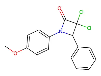 2-Azetidinone, 3,3-dichloro-1-(4-methoxyphenyl)-4-phenyl- structure