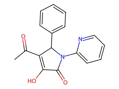 4-acetyl-3-hydroxy-5-phenyl-1-pyridin-2-yl-1,5-dihydro-2H-pyrrol-2-one structure