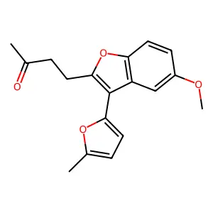 4-[5-Methoxy-3-(5-methylfuran-2-yl)-1-benzofuran-2-yl]butan-2-one structure