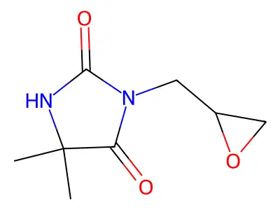 5,5-Dimethyl-3-(oxiran-2-ylmethyl)imidazolidine-2,4-dione structure