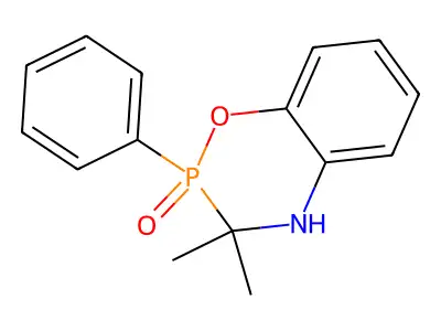 3,3-dimethyl-2-phenyl-3,4-dihydro-2H-1,4,2lambda~5~-benzoxazaphosphinin-2-one structure