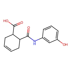 6-[(3-Hydroxyphenyl)carbamoyl]cyclohex-3-ene-1-carboxylic acid structure