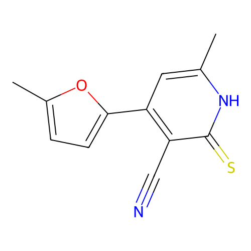 6-Methyl-4-(5-methylfuran-2-yl)-2-sulfanylpyridine-3-carbonitrile structure