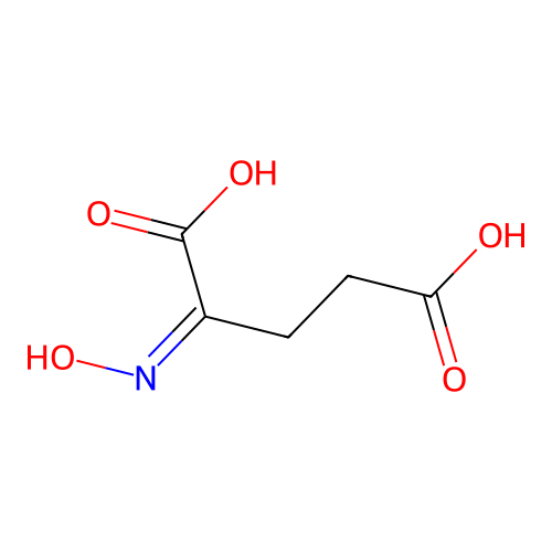 (2Z)-2-hydroxyiminopentanedioic acid structure