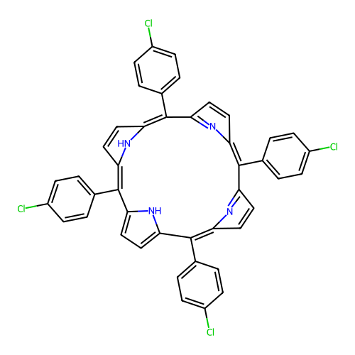 5,10,15,20-Tetrakis(4-chlorophenyl)-21,22-dihydroporphyrin structure