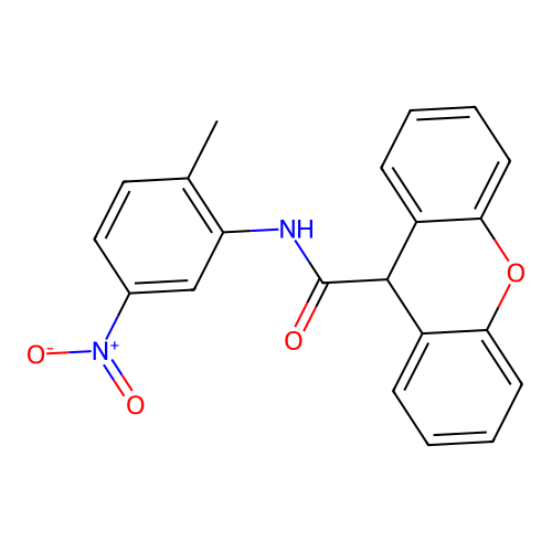 N-(2-methyl-5-nitrophenyl)-9H-xanthene-9-carboxamide structure
