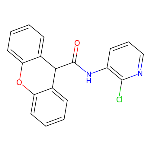 N-(2-chloropyridin-3-yl)-9H-xanthene-9-carboxamide structure