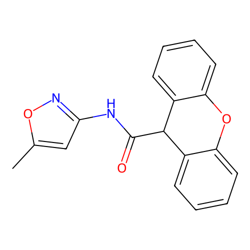 N-(5-methyl-1,2-oxazol-3-yl)-9H-xanthene-9-carboxamide structure