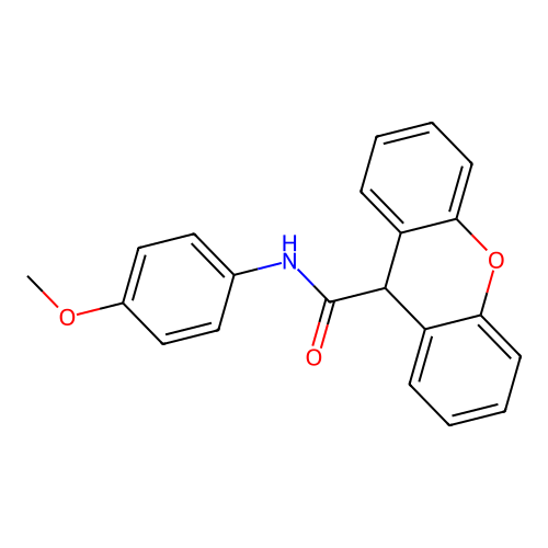 N-(4-methoxyphenyl)-9H-xanthene-9-carboxamide structure