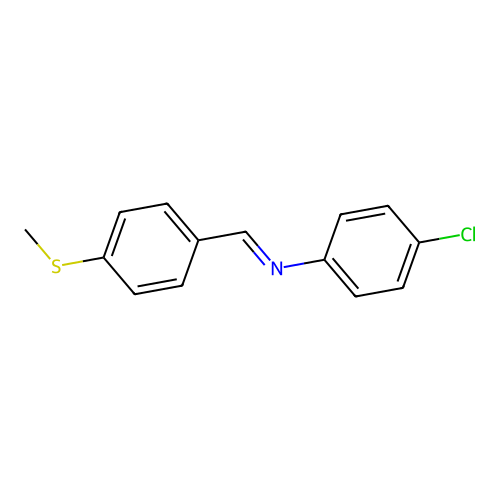 N-(4-chlorophenyl)-N-[4-(methylsulfanyl)benzylidene]amine structure