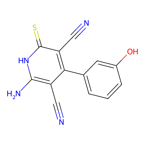 6-Amino-4-(3-hydroxyphenyl)-2-thioxo-1,2-dihydropyridine-3,5-dicarbonitrile structure
