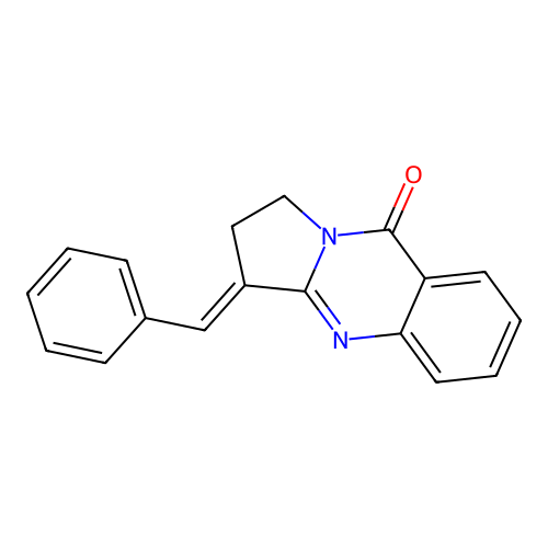 (E)-3-benzylidene-2,3-dihydropyrrolo[2,1-b]quinazolin-9(1H)-one structure