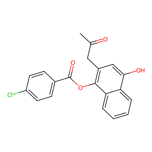 4-Hydroxy-2-(2-oxopropyl)naphthalen-1-yl 4-chlorobenzoate structure