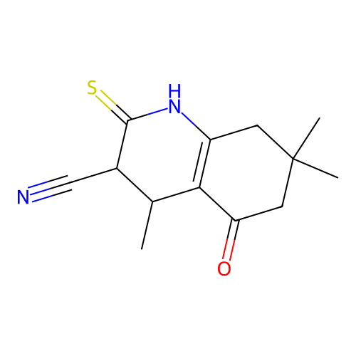 4,7,7-Trimethyl-5-oxo-2-thioxo-1,2,3,4,5,6,7,8-octahydroquinoline-3-carbonitrile structure