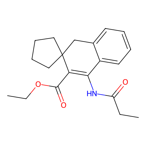 ethyl 4'-propionamido-1'H-spiro[cyclopentane-1,2'-naphthalene]-3'-carboxylate structure