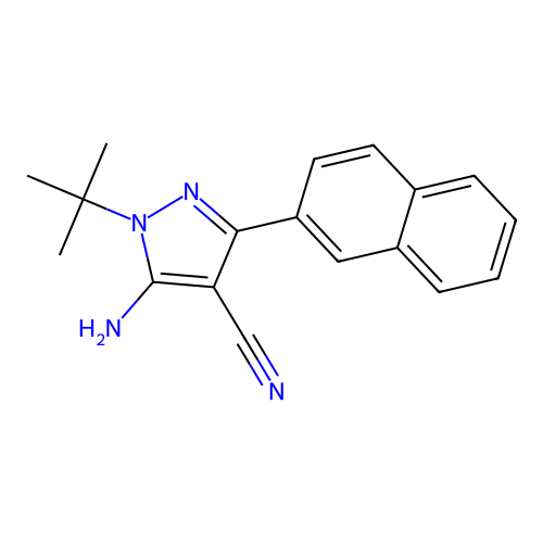 5-Amino-1-(1,1-dimethylethyl)-3-(1-naphthalenyl)-1H-pyrazole-4-carbonitrile structure