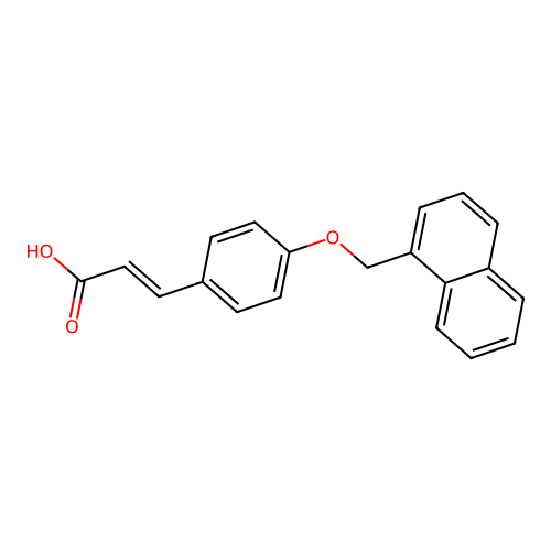 (E)-3-[4-(naphthalen-1-ylmethoxy)phenyl]prop-2-enoic acid structure