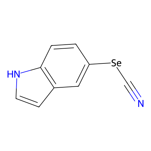 Selenocyanic acid, indol-5-yl ester structure