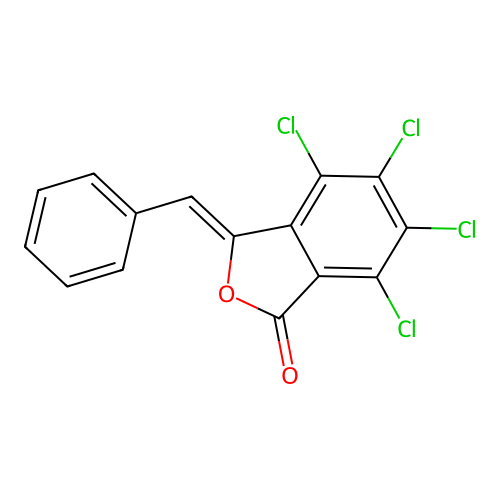 (3Z)-3-benzylidene-4,5,6,7-tetrachloro-2-benzofuran-1-one structure