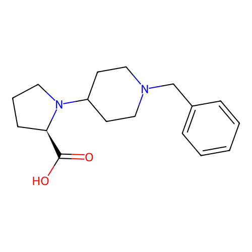 (2R)-1-(1-benzylpiperidin-4-yl)pyrrolidine-2-carboxylic acid structure