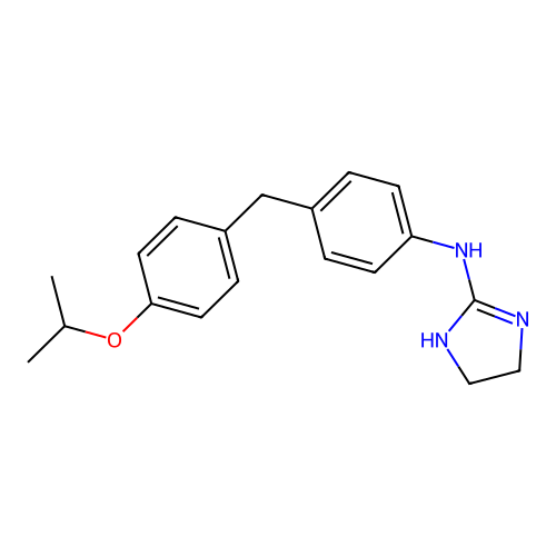 (2-(4-(4-Isopropoxybenzyl)-phenylamino) imidazoline) structure