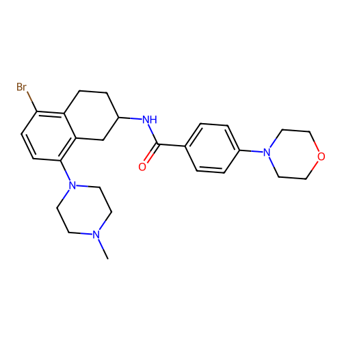N-[5-Bromo-8-(4-methylpiperazin-1-yl)-1,2,3,4-tetrahydro-2-naphthyl]-4-morpholinobenzamide structure