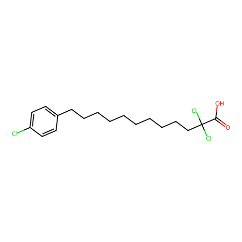 2,2-Dichloro-12-(p-chlorophenyl)-dodecanoic acid structure