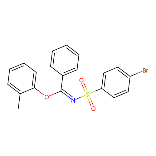2-methylphenyl N-[(4-bromophenyl)sulfonyl]benzenecarboximidoate structure