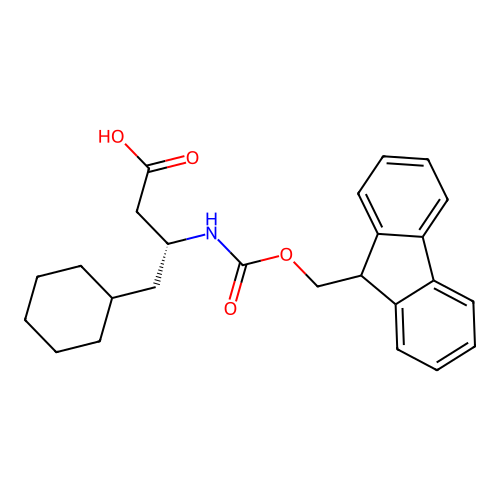 (3R)-4-cyclohexyl-3-({[(9H-fluoren-9-yl)methoxy]carbonyl}amino)butanoic acid structure