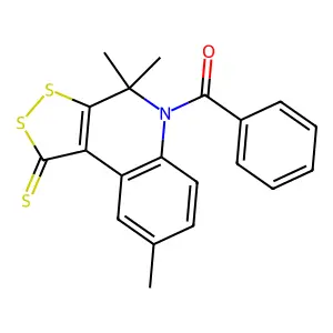 Phenyl-(4,4,8-trimethyl-1-sulfanylidenedithiolo[3,4-c]quinolin-5-yl)methanone structure