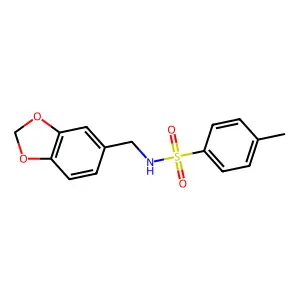 N-(1,3-benzodioxol-5-ylmethyl)-4-methylbenzenesulfonamide structure
