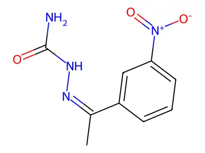 2-[1-(3-Nitrophenyl)ethylidene]hydrazine-1-carboximidic acid structure