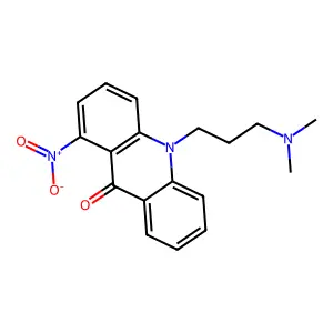 1-Nitro-10-(3-dimethylaminopropyl)acridone hydrochloride structure