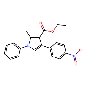Ethyl 2-methyl-4-(4-nitrophenyl)-1-phenylpyrrole-3-carboxylate structure