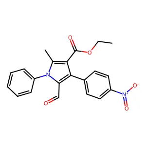 Ethyl 5-formyl-2-methyl-4-(4-nitrophenyl)-1-phenyl-1H-pyrrole-3-carboxylate structure