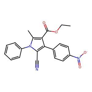 Ethyl 5-cyano-2-methyl-4-(4-nitrophenyl)-1-phenyl-1H-pyrrole-3-carboxylate structure