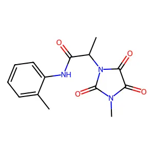 1-Imidazolidineaceto-o-toluidide, alpha,3-dimethyl-2,4,5-trioxo- structure