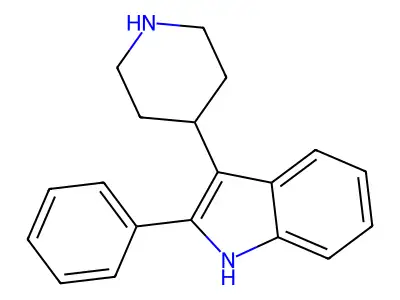 2-phenyl-3-piperidin-4-yl-2,3-dihydro-1H-indole structure