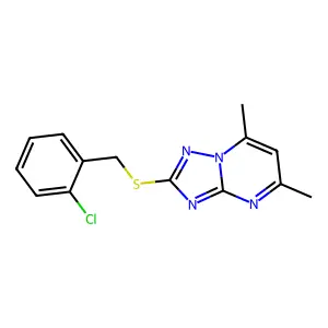 2-[(2-Chlorobenzyl)sulfanyl]-5,7-dimethyl[1,2,4]triazolo[1,5-a]pyrimidine structure