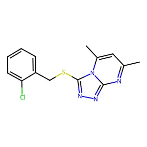 3-[(2-Chlorobenzyl)thio]-5,7-dimethyl[1,2,4]triazolo[4,3-a]pyrimidine structure