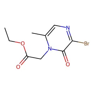Ethyl 2-(3-bromo-6-methyl-2-oxopyrazin-1(2H)-yl)acetate structure
