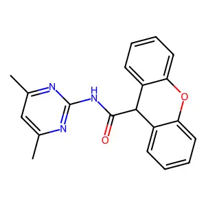 N-(4,6-dimethylpyrimidin-2-yl)-9H-xanthene-9-carboxamide structure