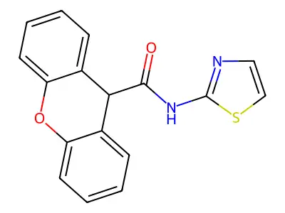 N-(1,3-thiazol-2-yl)-9H-xanthene-9-carboxamide structure